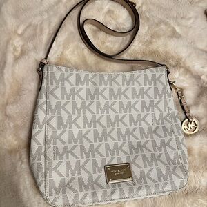 Michael Kors Monogram Cream Shoulder Bag